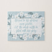 Gesegnet sei sein Name Psalm 72:19 Christlich Vers Puzzle (Horizontal)