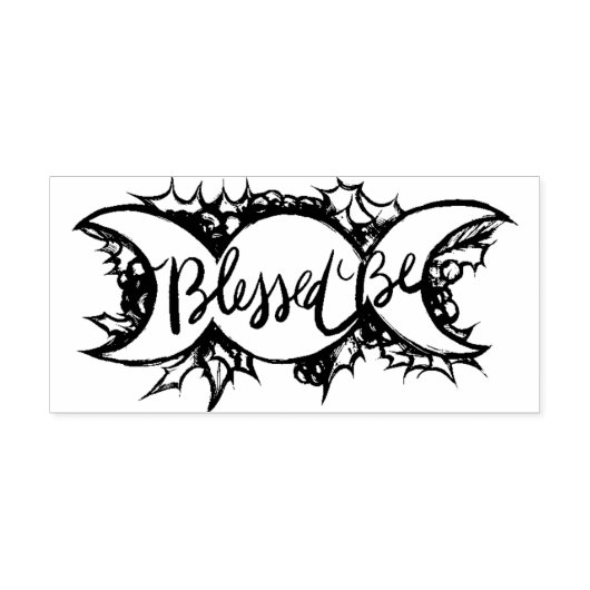 Gesegnet sei Triple Moon Goddess Holly Weihnachten Gummistempel (Prägung)