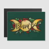 Gesegnet sei Triple Moon Goddess Holly Weihnachten Magnetkarte (Vorne/Hinten)