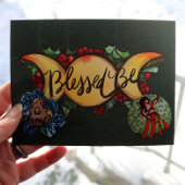 Gesegnet sei Triple Moon Goddess Holly Weihnachten Postkarte
