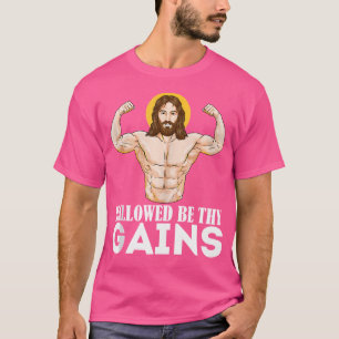 Gesegnet seien deine Gewinne Lustiger Muskel Jesus T-Shirt
