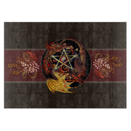 Gesegnet sein Jugendstil Pentagramm Dragon Schneidebrett