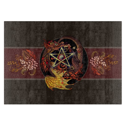 Gesegnet sein Jugendstil Pentagramm Dragon Schneidebrett (Vorderseite)