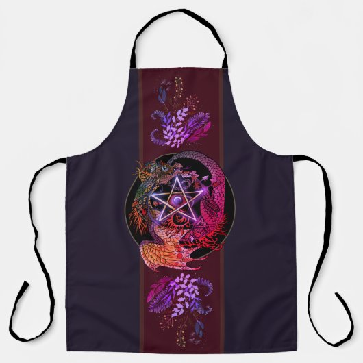 Gesegnet sein Jugendstil Pentagramm Dragon Schürze (Vorderseite)