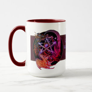 Gesegnet sein Jugendstil Pentagramm Dragon Tasse