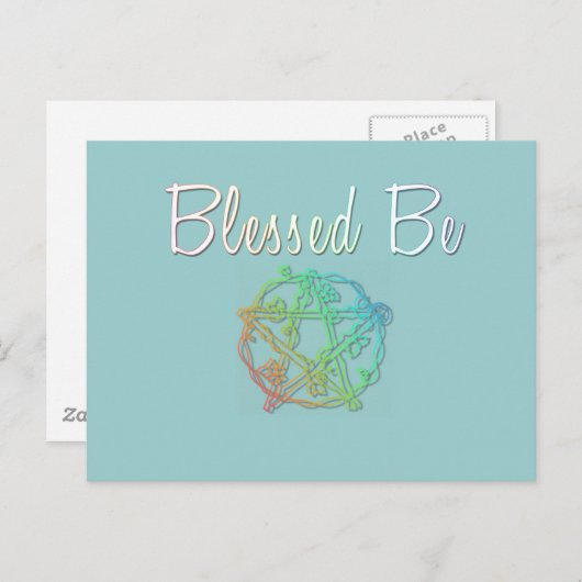 Gesegnet sein mit hübschem Pentagramm Postkarte (Vorne/Hinten)