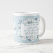 Gesegnet sein Name Psalm Christlich Verse Floral Jumbo-Tasse (Vorderseite Rechts)
