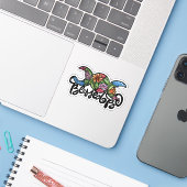 "Gesegnet sein" Triple Moon Bloom Aufkleber (Laptop mit iPhone)