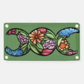 "Gesegnet sein" Triple Moon Bloom Banner (Horizontal)