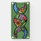 "Gesegnet sein" Triple Moon Bloom Banner (Vertikal)