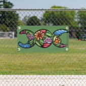 "Gesegnet sein" Triple Moon Bloom Banner (Insitu)