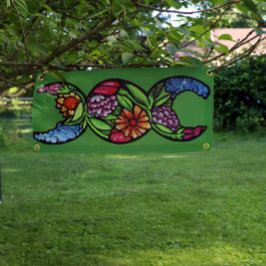 "Gesegnet sein" Triple Moon Bloom Banner