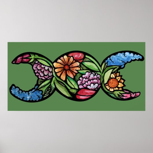 "Gesegnet sein" Triple Moon Bloom Poster (Vorne)