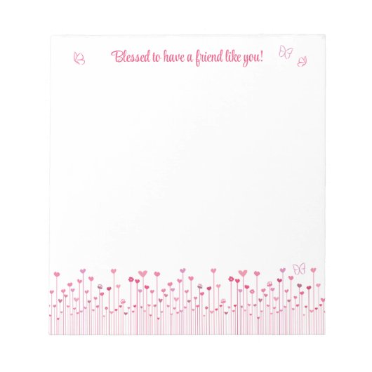 Gesegnet, Sie rosa Valentine zu haben Notizblock (Vorderseite)