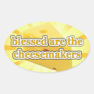 Gesegnet sind die Cheesemaker KÄSE KÄSE LIEBE VERE Ovaler Aufkleber