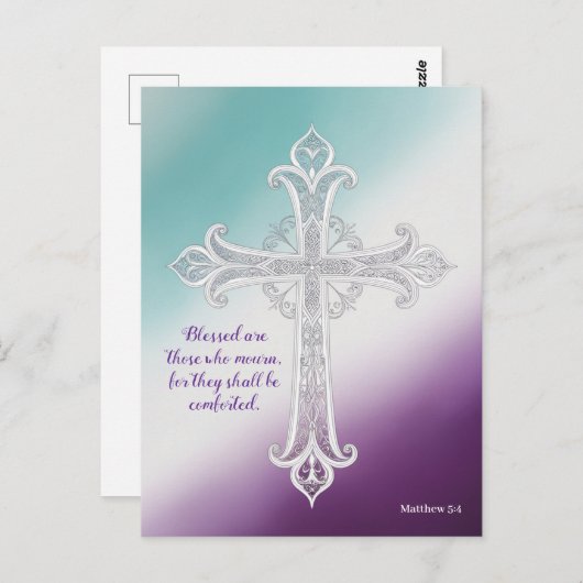 "Gesegnet sind die, die trauern" Matthew 5:4 Postk Postkarte (Vorne/Hinten)