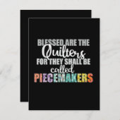 Gesegnet sind die Quilter für sie müssen Piecemeak Dankeskarte (Vorne/Hinten)