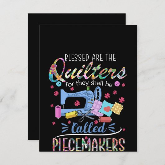 Gesegnet sind die Quilter für sie müssen Piecemeak Dankeskarte (Vorne/Hinten)