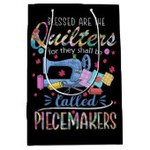 Gesegnet sind die Quilter für sie müssen Piecemeak Mittlere Geschenktüte (Vorderseite)