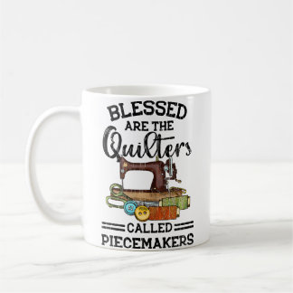 Gesegnet sind die Quilter Lustige Stickerei Nähen  Kaffeetasse