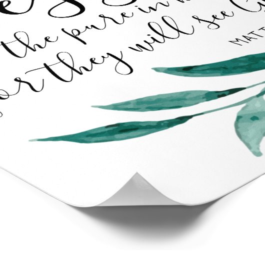 Gesegnet sind die reinen Heart Scripting Print Poster (Ecke)