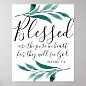 Gesegnet sind die reinen Heart Scripting Print Poster (Vorne)