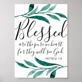 Gesegnet sind die reinen Heart Scripting Print Poster