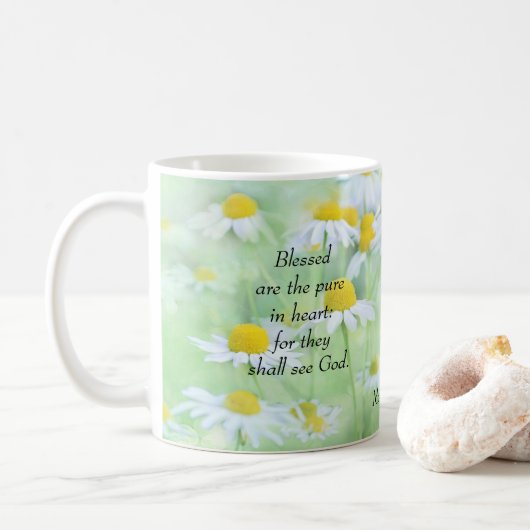 Gesegnet sind die reinen im Herzen - Matthew 5:8 Kaffeetasse (Mit Donut)