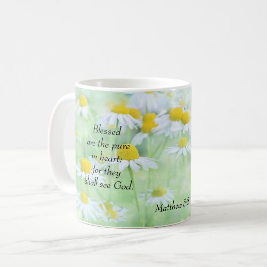 Gesegnet sind die reinen im Herzen - Matthew 5:8 Kaffeetasse (Vorderseite Links)