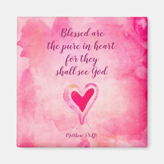 Gesegnet sind die reinen im Herzen - Matthew 5:8 Magnet (Vorne)