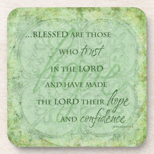 Gesegnet sind diejenigen, die Cork Untersetzer Set (Vorderseite)