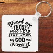 Gesegnet sind diejenigen, die das Wort Gottes höre Schlüsselanhänger (Rückseite)