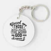 Gesegnet sind diejenigen, die das Wort Gottes höre Schlüsselanhänger (Rückseite)