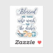 Gesegnet sind diejenigen, die die Geschirr waschen Aufkleber (Blatt)