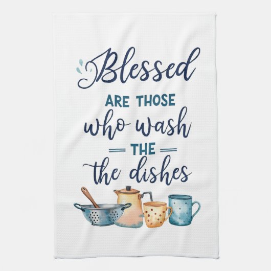 Gesegnet sind diejenigen, die die Geschirr waschen Geschirrtuch (Vertikal)