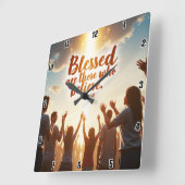 Gesegnet sind diejenigen, die glauben quadratische wanduhr (Winkel)