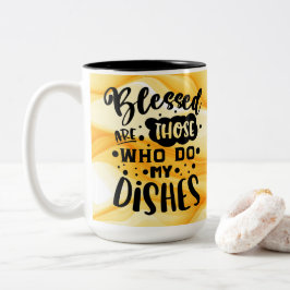 Gesegnet sind diejenigen, die meine Geschirr tun Zweifarbige Tasse
