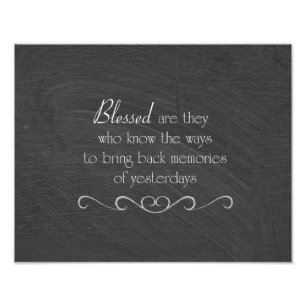 Gesegnet sind diese Zitate auf der Tafel Fotodruck