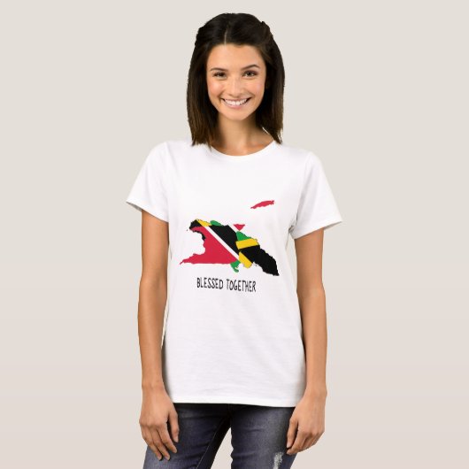 gesegnet | TRINIDAD FLAG | JAMAICA FLAG | Patrioti T-Shirt (Vorne ganz)