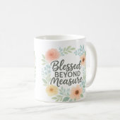gesegnet über die 15-Oz-Tasse Kaffeetasse (VorderseiteRechts)