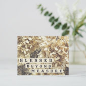 Gesegnet über die Messung Postkarte (Stehend Vorderseite)