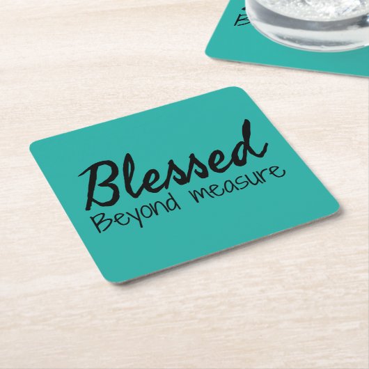 Gesegnet über die Messung Rechteckiger Pappuntersetzer (angewinkelt)