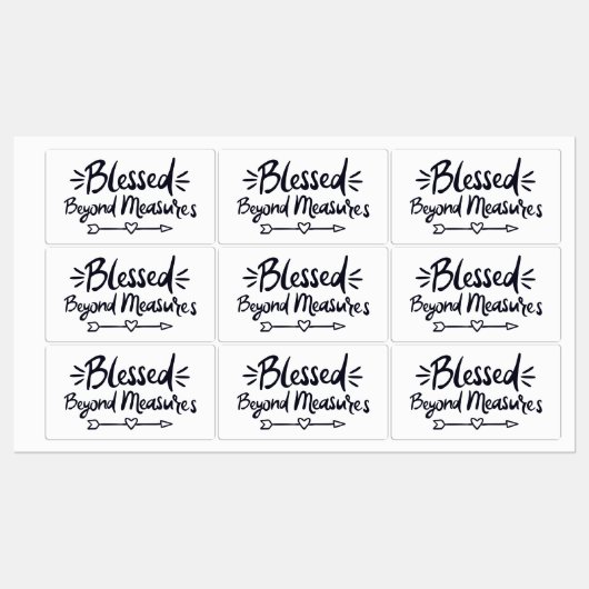 Gesegnet über Maßnahmen Evangelische Redewendungen Etiketten (Blatt)