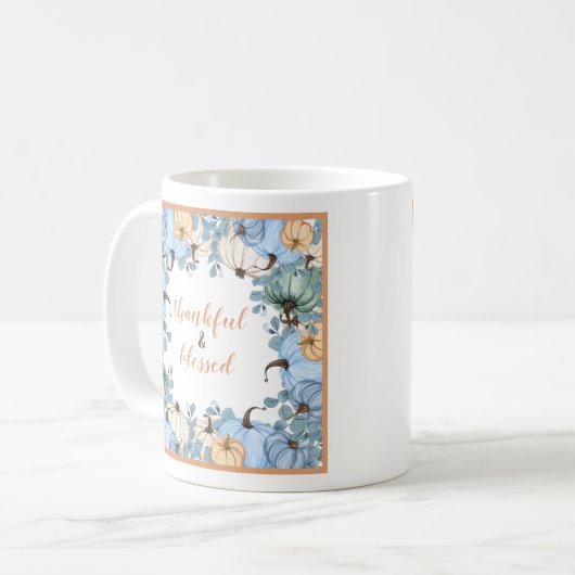 Gesegnet und dankbar fallen kaffeetasse (Vorderseite Links)