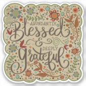 Gesegnet und dankbar für die Inspirivity Sticker d (Vorderseite)