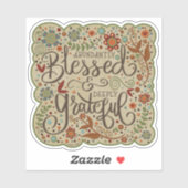 Gesegnet und dankbar für die Inspirivity Sticker d (Blatt)