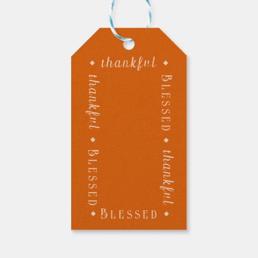 "Gesegnet" und "dankbar" Personalisiert Geschenkanhänger (Rückseite)