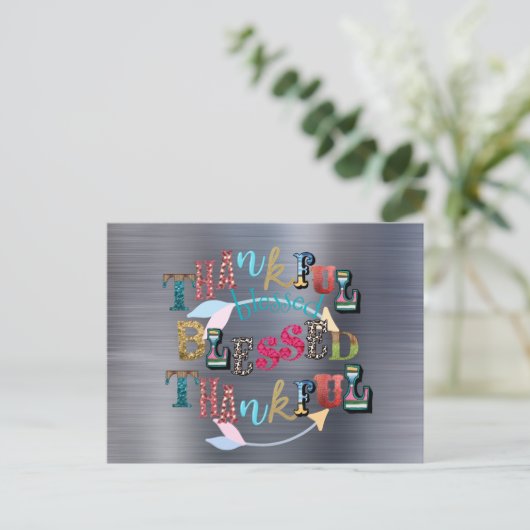 Gesegnet und dankbar postkarte (Stehend Vorderseite)