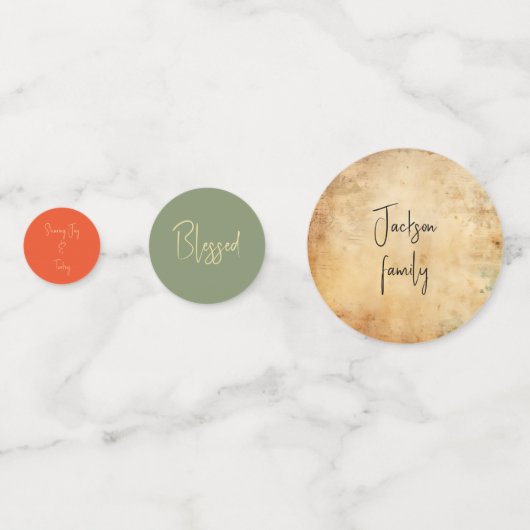 Gesegnet und dankbar Tischkonfetti - Herbsternte Konfetti (Rückseiten)