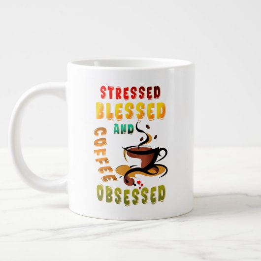 gesegnet und getrunken Jumbo-Tasse (Links)